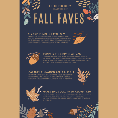 ECR Fall Faves Menu