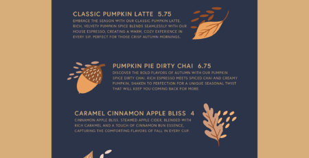 ECR Fall Faves Menu