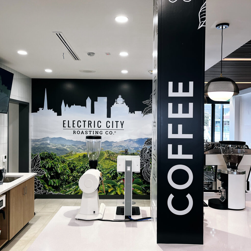 Interior of Electric City Roasting at Dunmore Corners